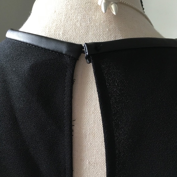 ZARA Long Sleeve Top with Leather Detail - Size XS - Picture 6 of 7